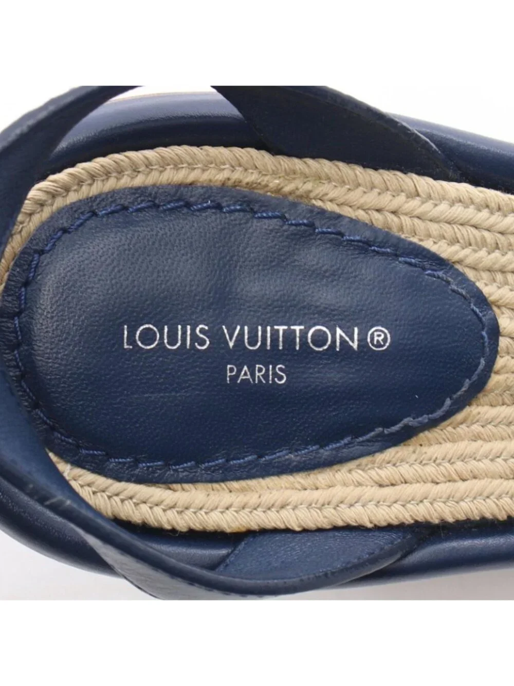 Louis Vuitton Sandals Maia Line Monogram Denim Wedge Sole